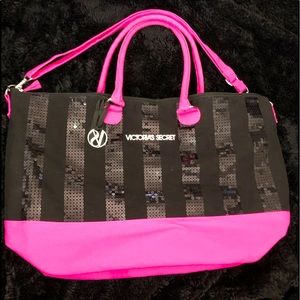 VS Sequin striped Weekender bag